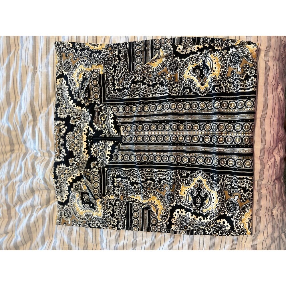 J. McLaughlin Black & Tan Patterned Dress in Great Condition! Size Medium - Picture 9 of 11